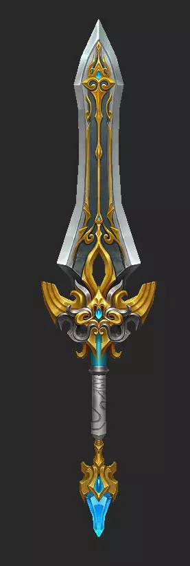 Pack With 30 Fantasy Swords - Part 02 Low-poly 3D model_14