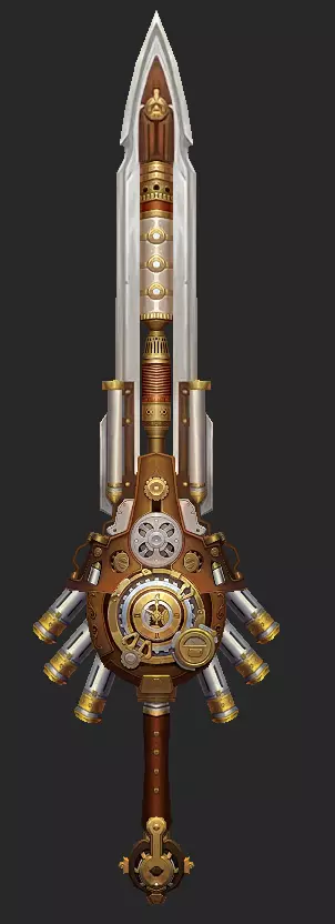 Pack With 30 Fantasy Swords - Part 02 Low-poly 3D model_8