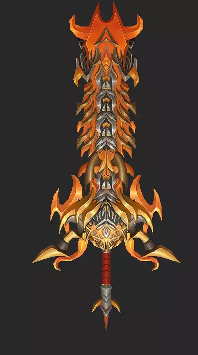 Pack With 30 Fantasy Swords - Part 01 Low-poly 3D model_3