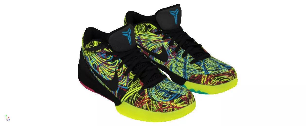 Nike zoom Kobe 4 protro Low-poly 3D model_0