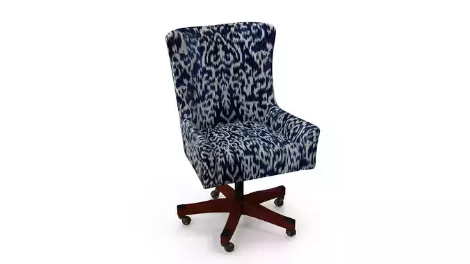 Linon Corrine Blue Transitional Swivel Upholstered Desk Chair 3D model