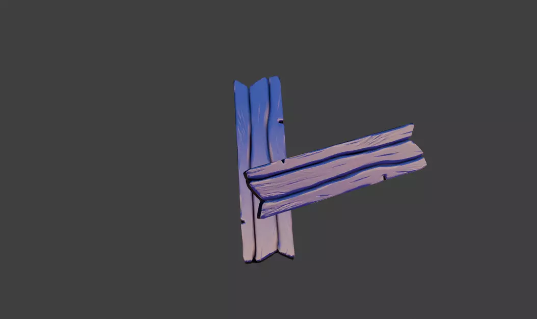 Stylized Wooden Plank Game Ready PBR 3D Asset Low-poly 3D model_6