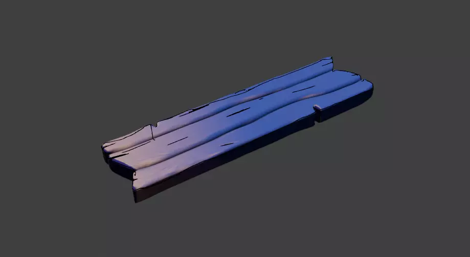 Stylized Wooden Plank Game Ready PBR 3D Asset Low-poly 3D model_16