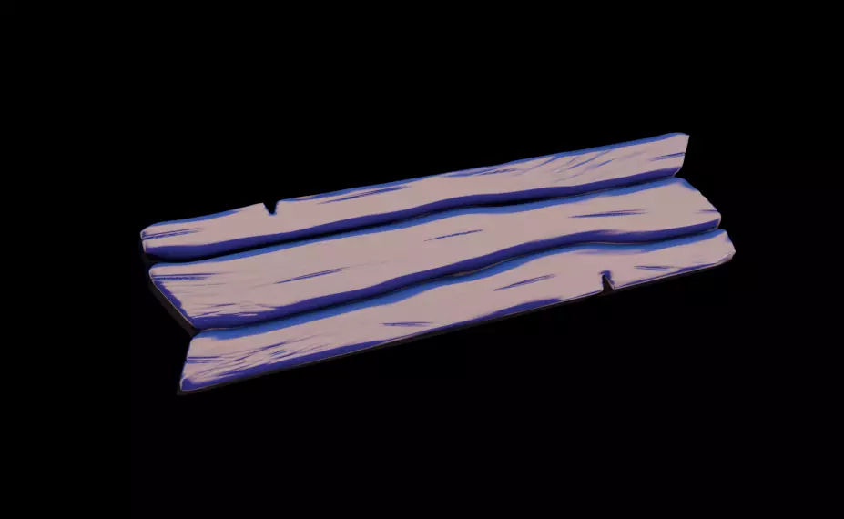 Stylized Wooden Plank Game Ready PBR 3D Asset Low-poly 3D model_2