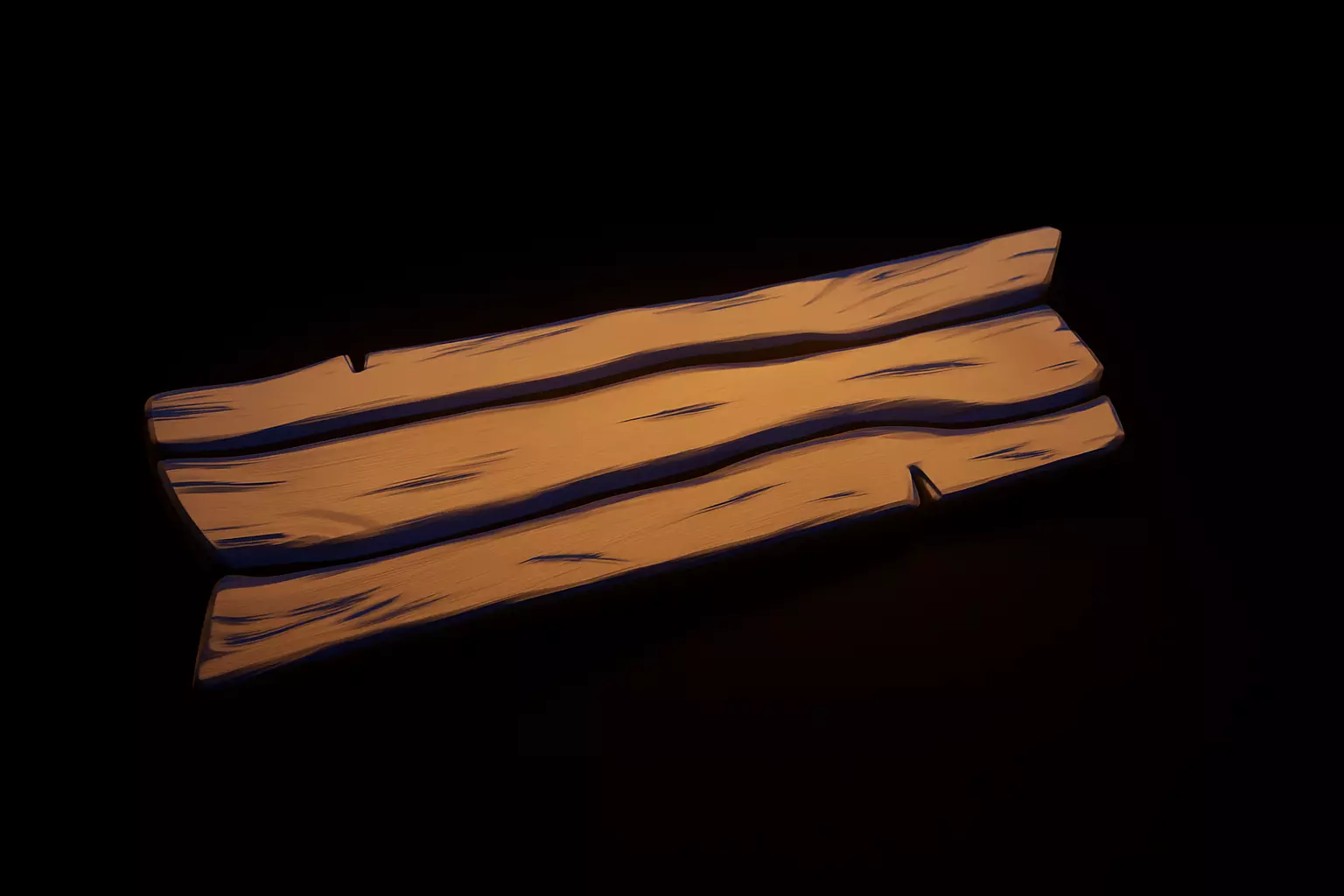 Stylized Wooden Plank Game Ready PBR 3D Asset Low-poly 3D model_1