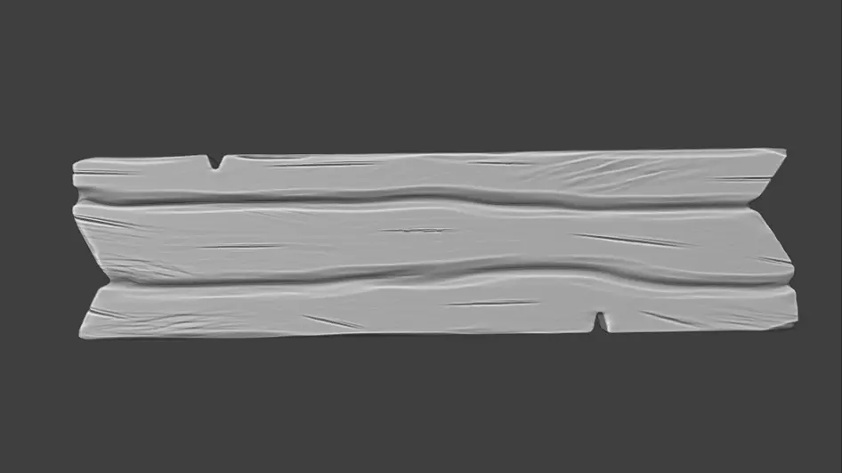 Stylized Wooden Plank Game Ready PBR 3D Asset Low-poly 3D model_7