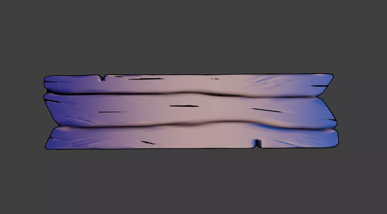 Stylized Wooden Plank Game Ready PBR 3D Asset Low-poly 3D model_8