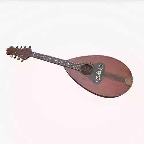 Old Mandolin Musical Instrument Low-poly PBR Low-poly 3D model