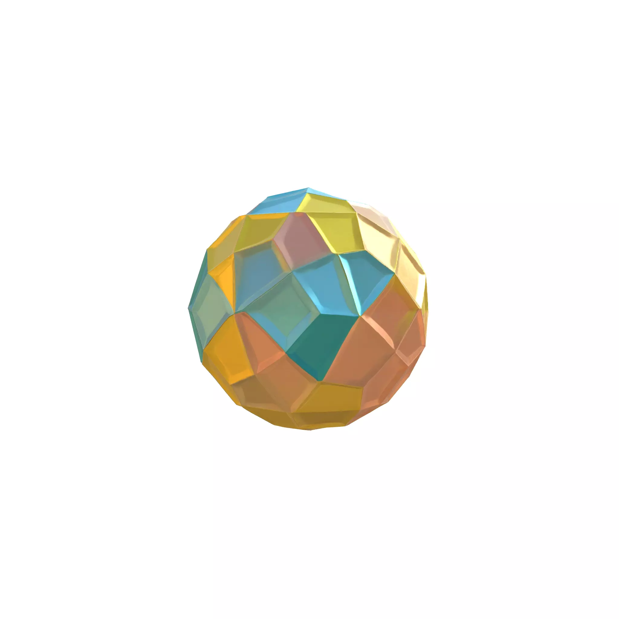 Geometric abstract sculpture Low-poly 3D model_1