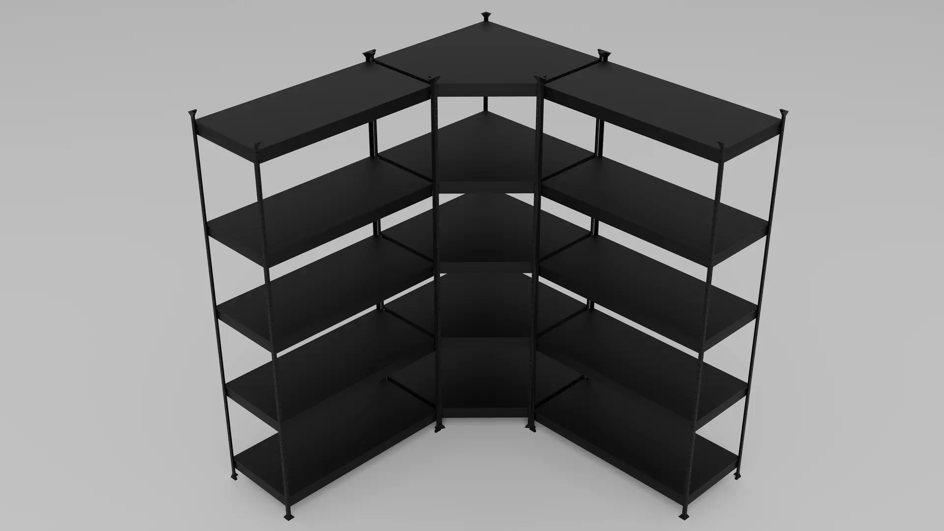 Heavy Duty Shelf 2 - Variant 1 of 14 - Metal Black Low-poly 3D model_2