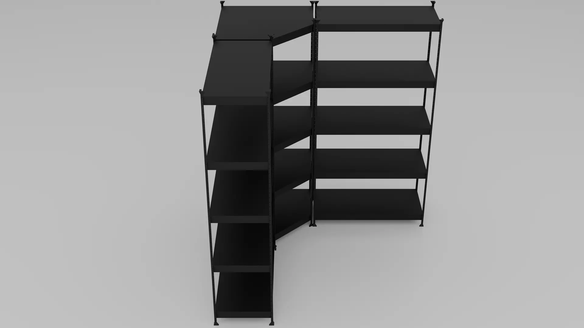 Heavy Duty Shelf 2 - Variant 1 of 14 - Metal Black Low-poly 3D model_3