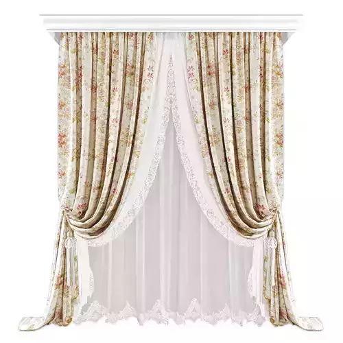 Curtains640 Low-poly 3D model