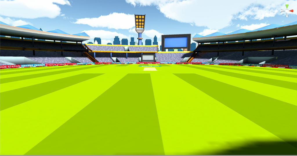 Cricket stadium Low-poly 3D model_1
