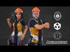 Urban Workers  Low-poly 3D model_1