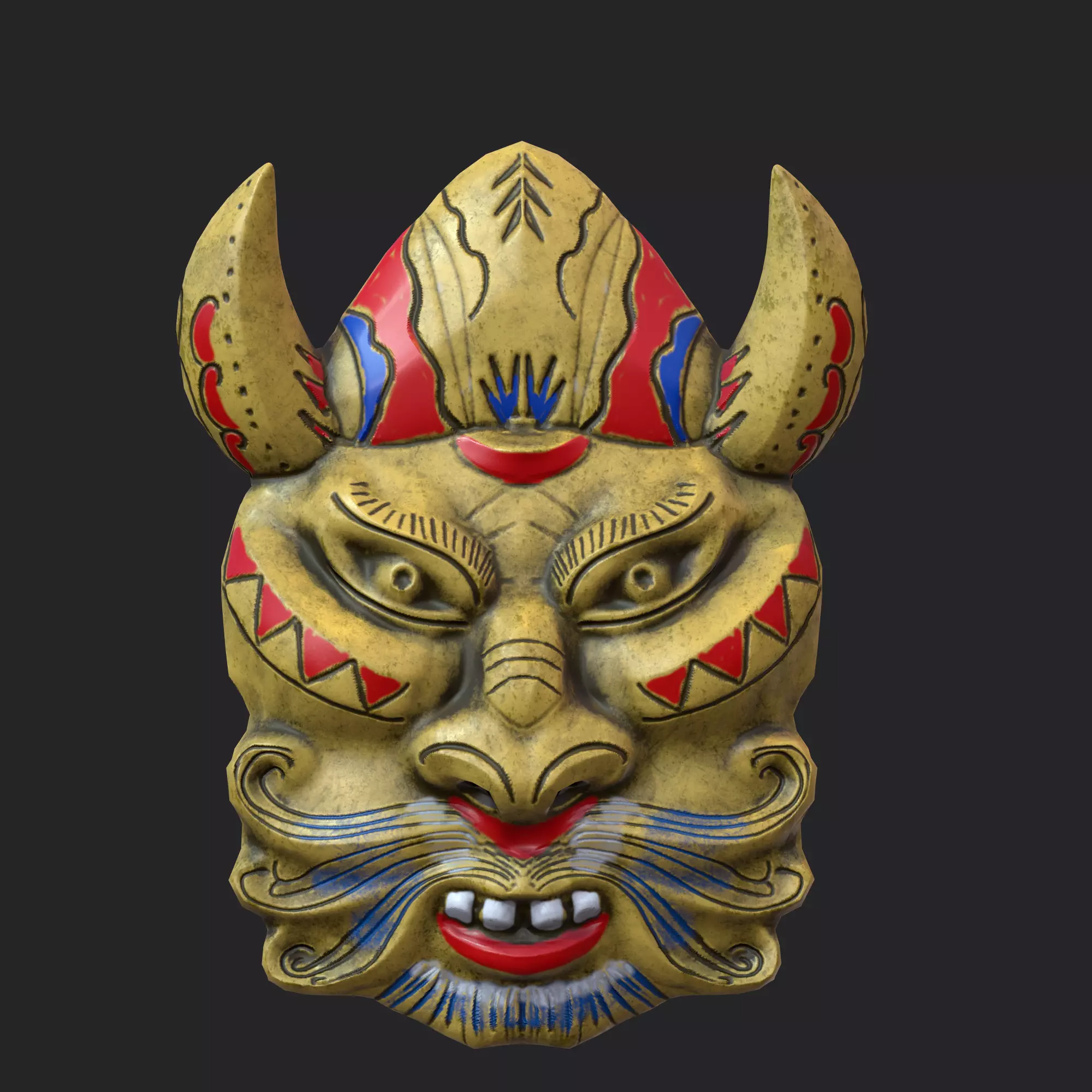 Vietnamese Traditional Mask 3D file STL 03 3D print model_0