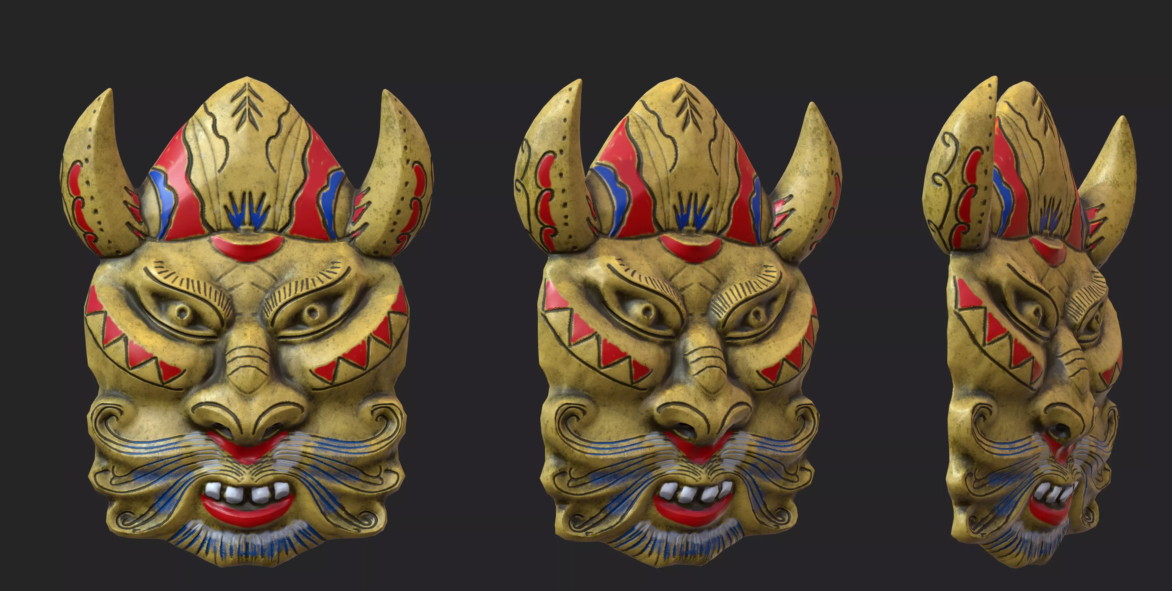 Vietnamese Traditional Mask 3D file STL 03 3D print model_2