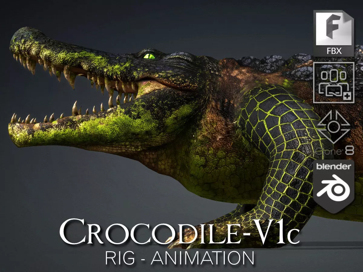 Crocodile-V1c 3D model_0
