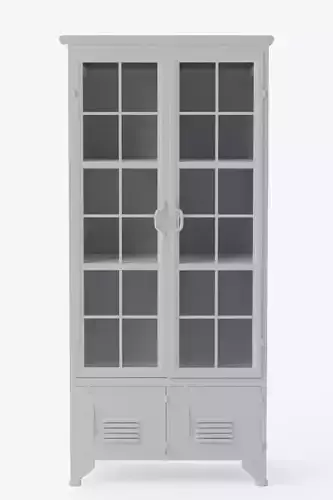 Metal Cabinet with 3 Shelves and 4 Doors