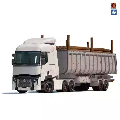 Renault truck trailer 3D model