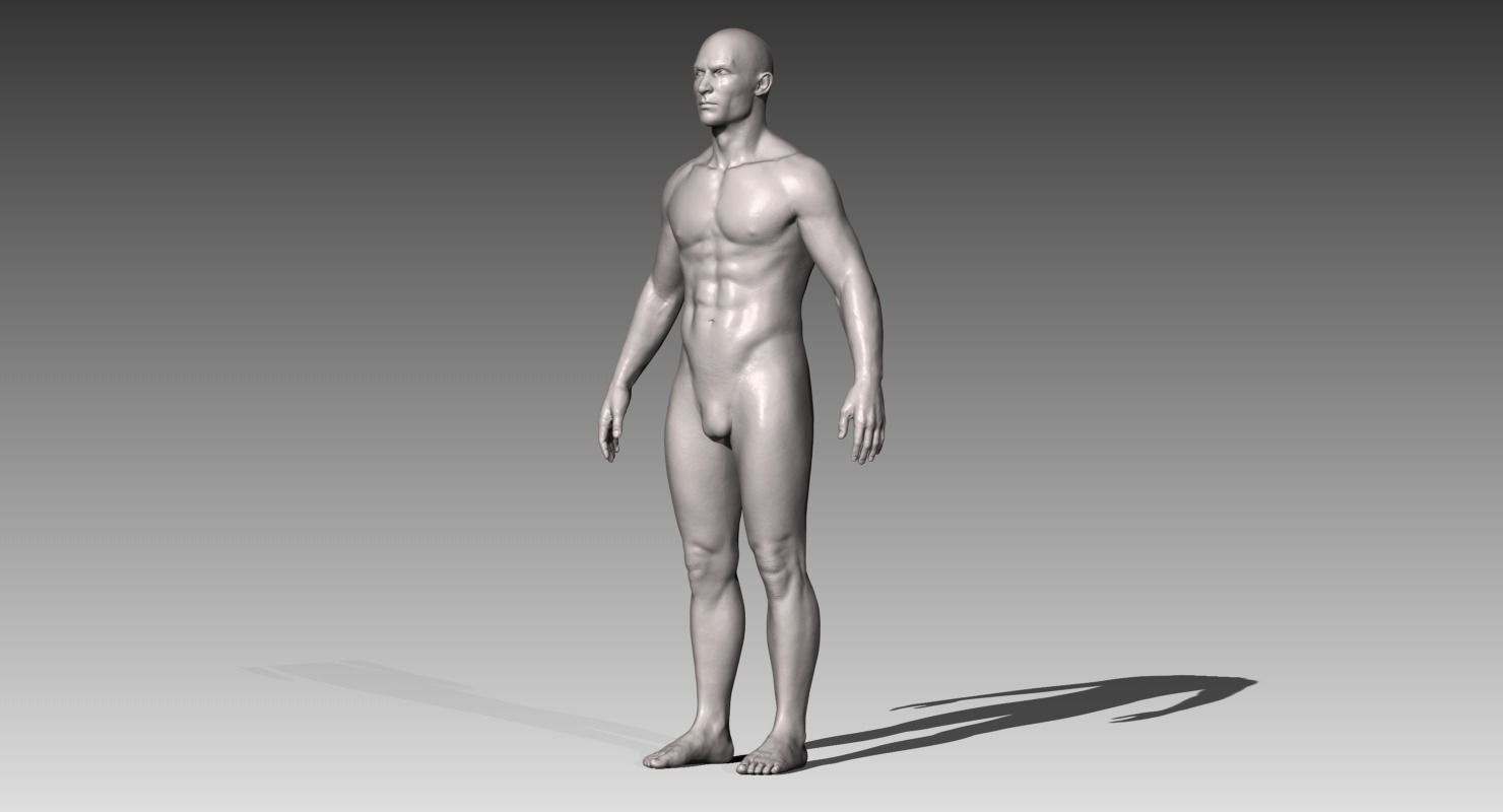 Realistic White Male 3D model_3