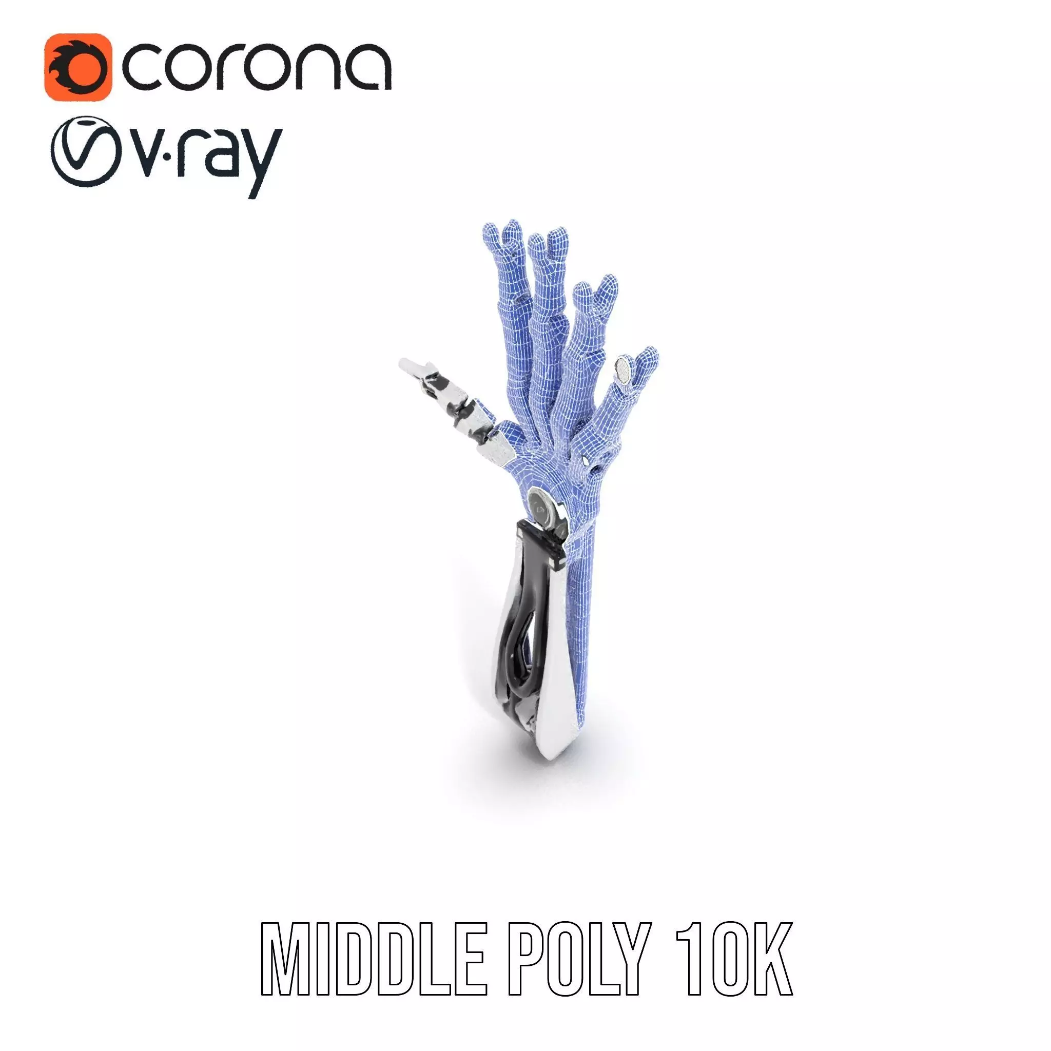 Futuristic Robotic Hand Model Pack Low-poly 3D model_22