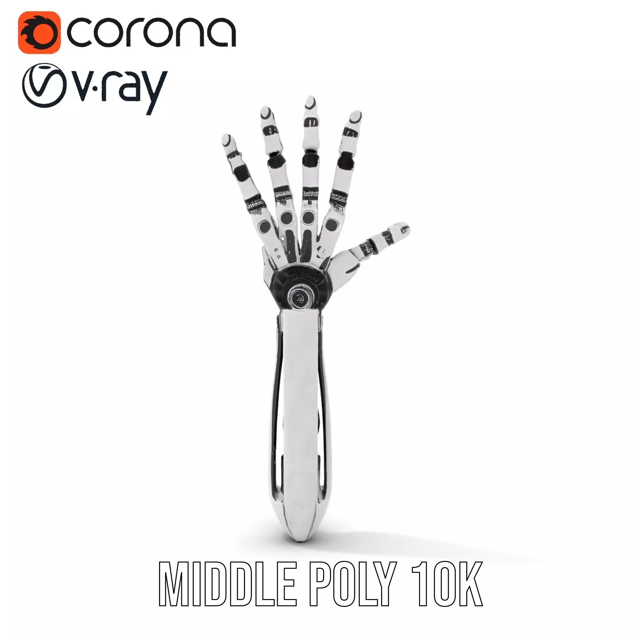 Futuristic Robotic Hand Model Pack Low-poly 3D model_25