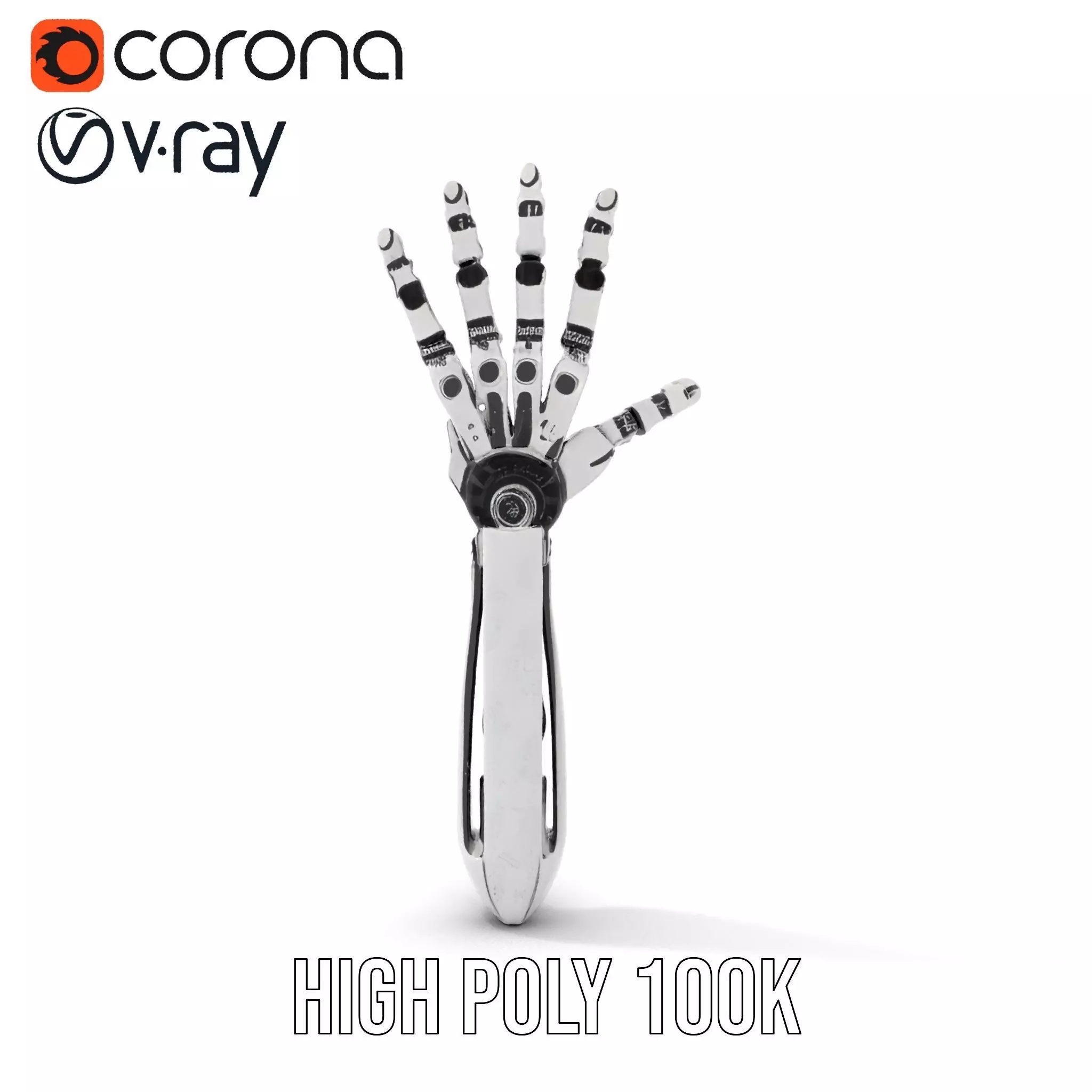 Futuristic Robotic Hand Model Pack Low-poly 3D model_27