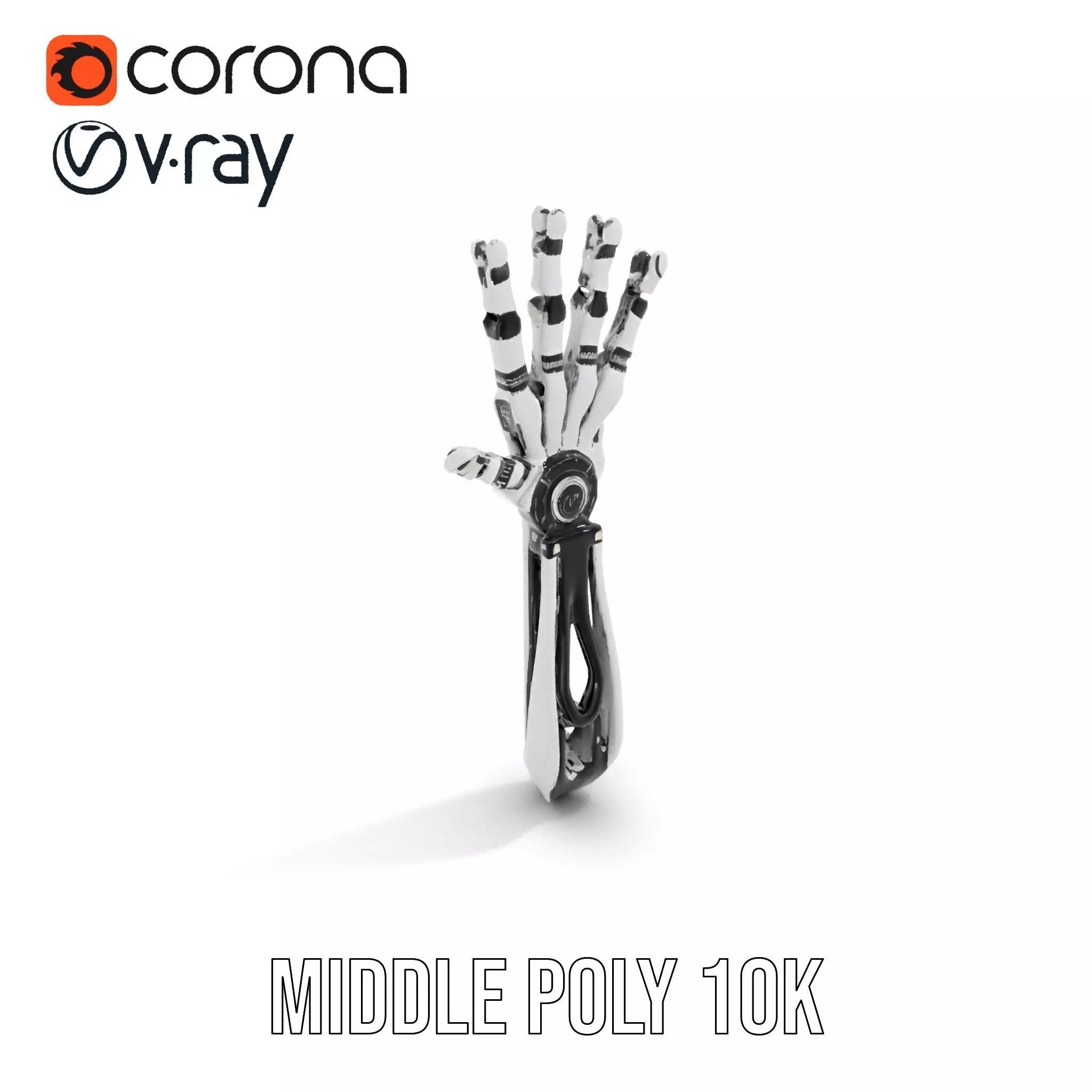 Futuristic Robotic Hand Model Pack Low-poly 3D model_6