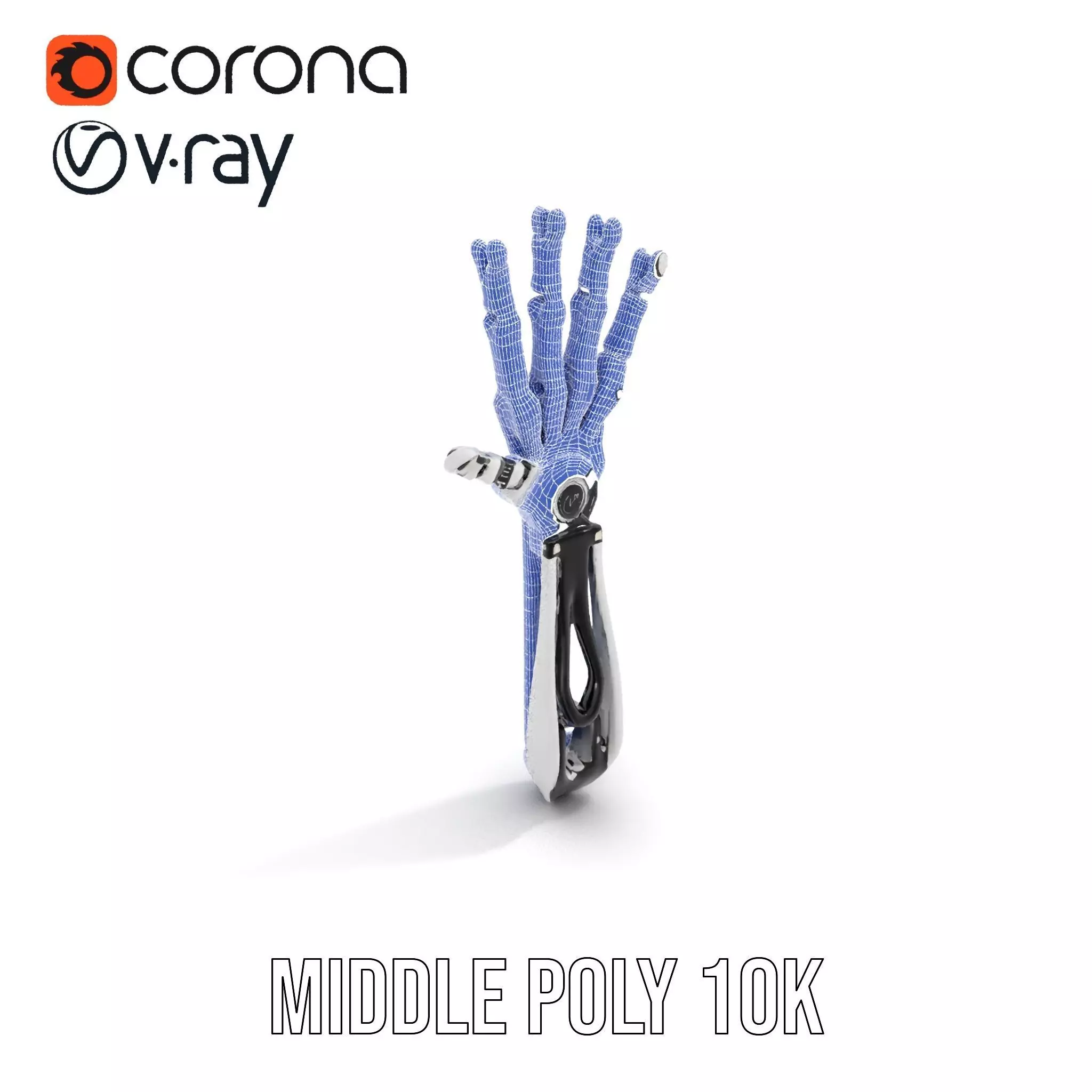 Futuristic Robotic Hand Model Pack Low-poly 3D model_28