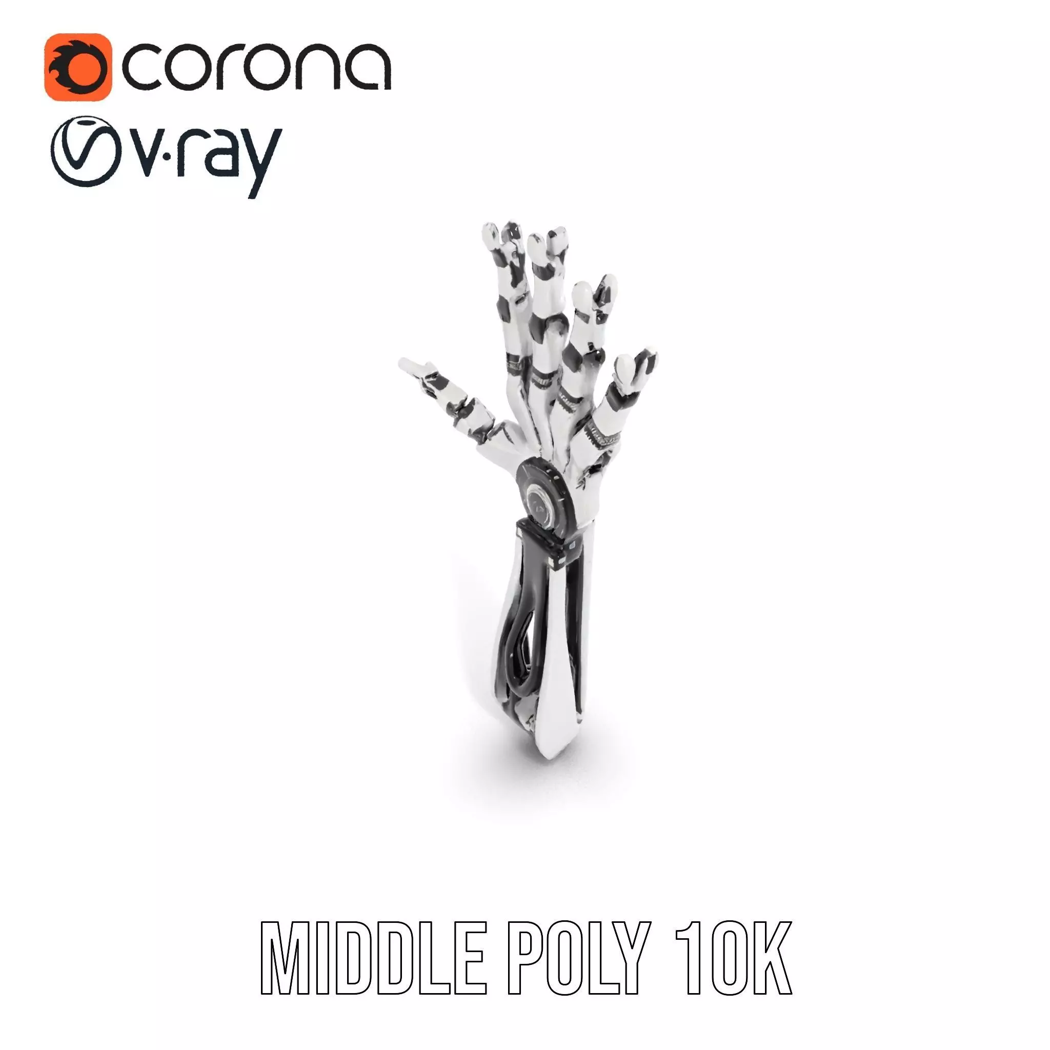 Futuristic Robotic Hand Model Pack Low-poly 3D model_14