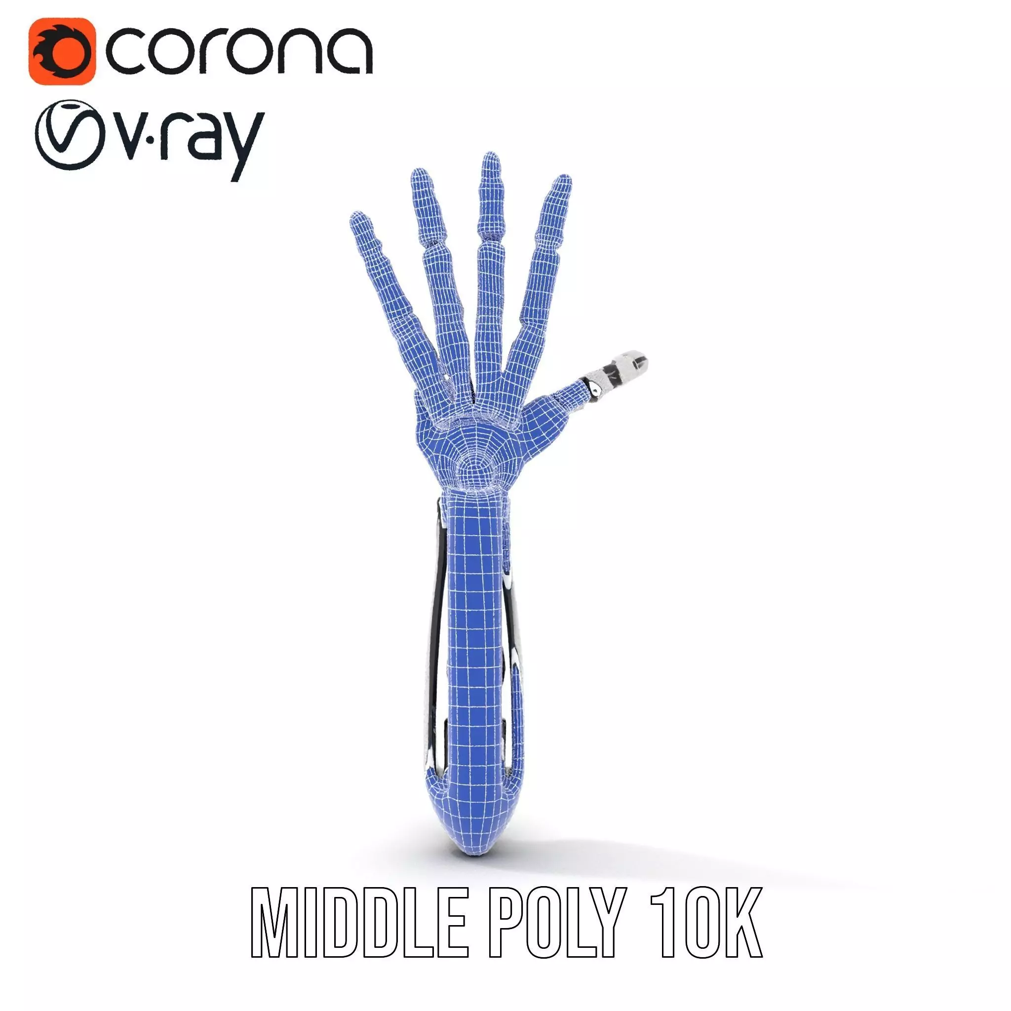 Futuristic Robotic Hand Model Pack Low-poly 3D model_12