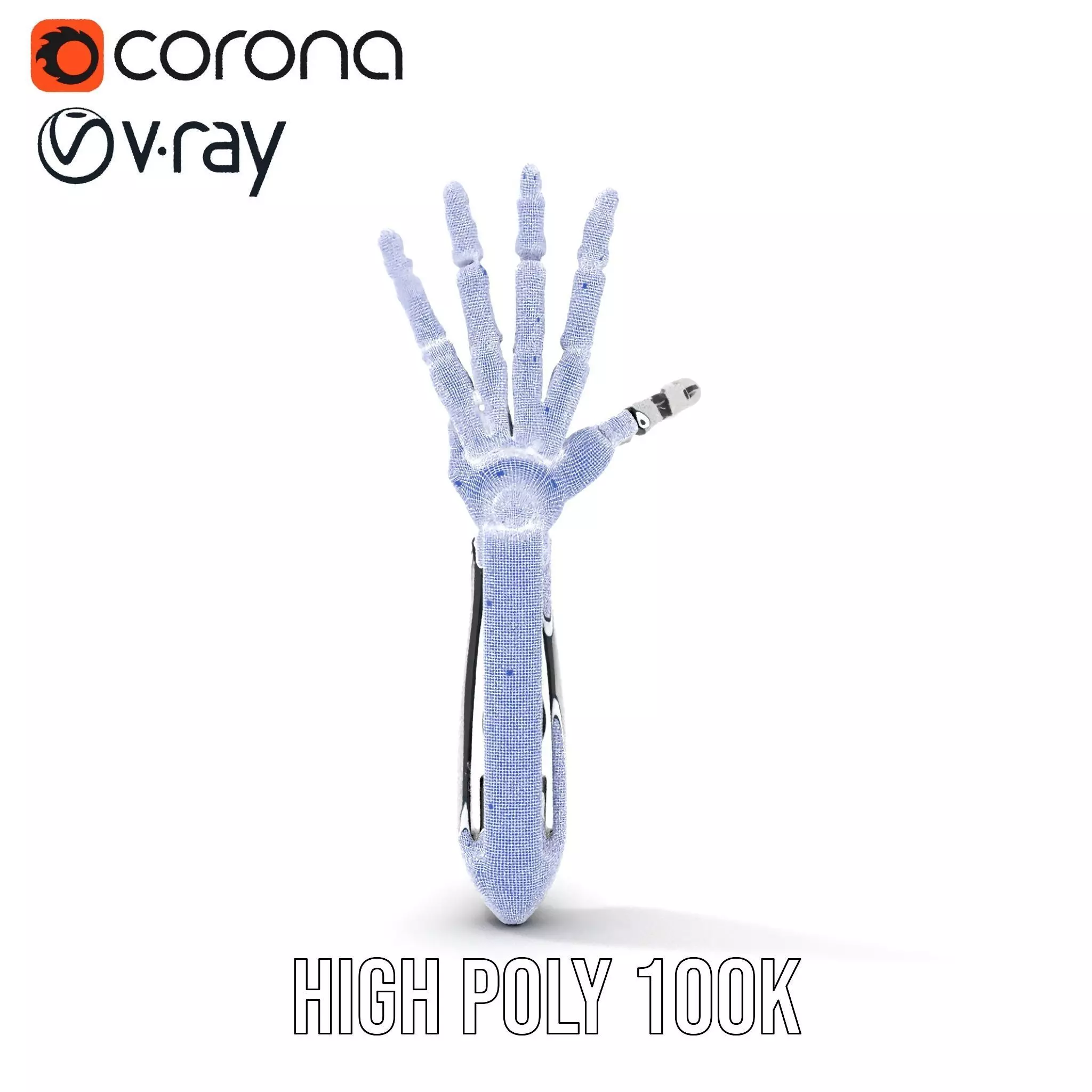 Futuristic Robotic Hand Model Pack Low-poly 3D model_34