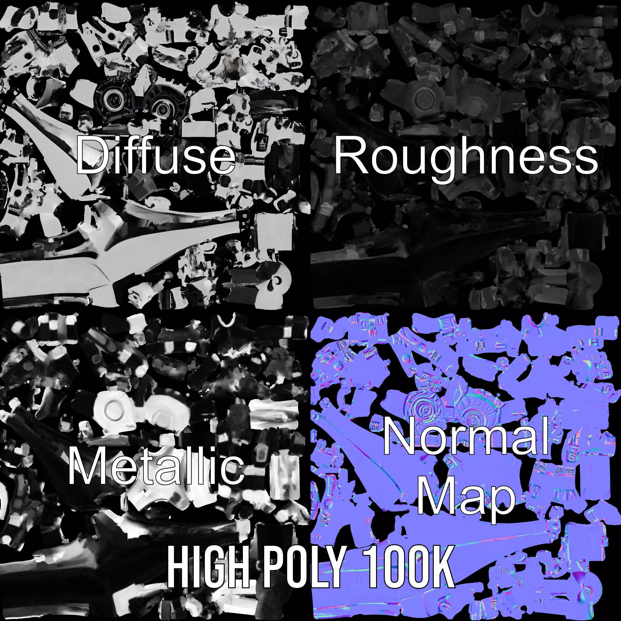 Futuristic Robotic Hand Model Pack Low-poly 3D model_4