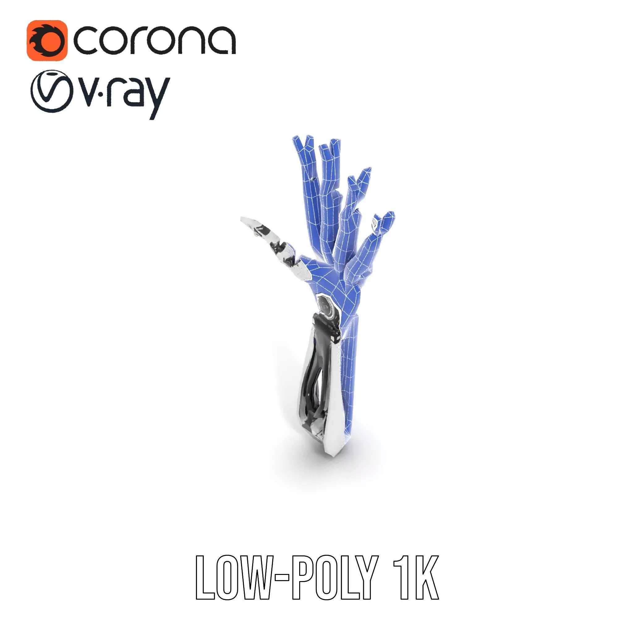 Futuristic Robotic Hand Model Pack Low-poly 3D model_32