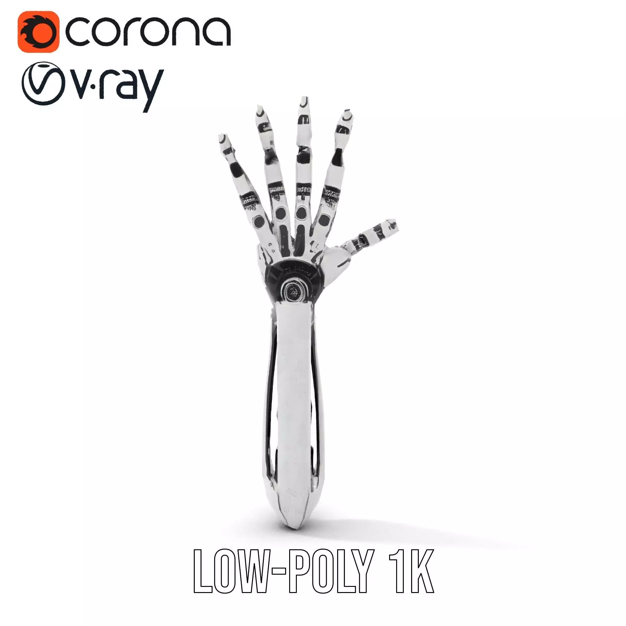 Futuristic Robotic Hand Model Pack Low-poly 3D model_26