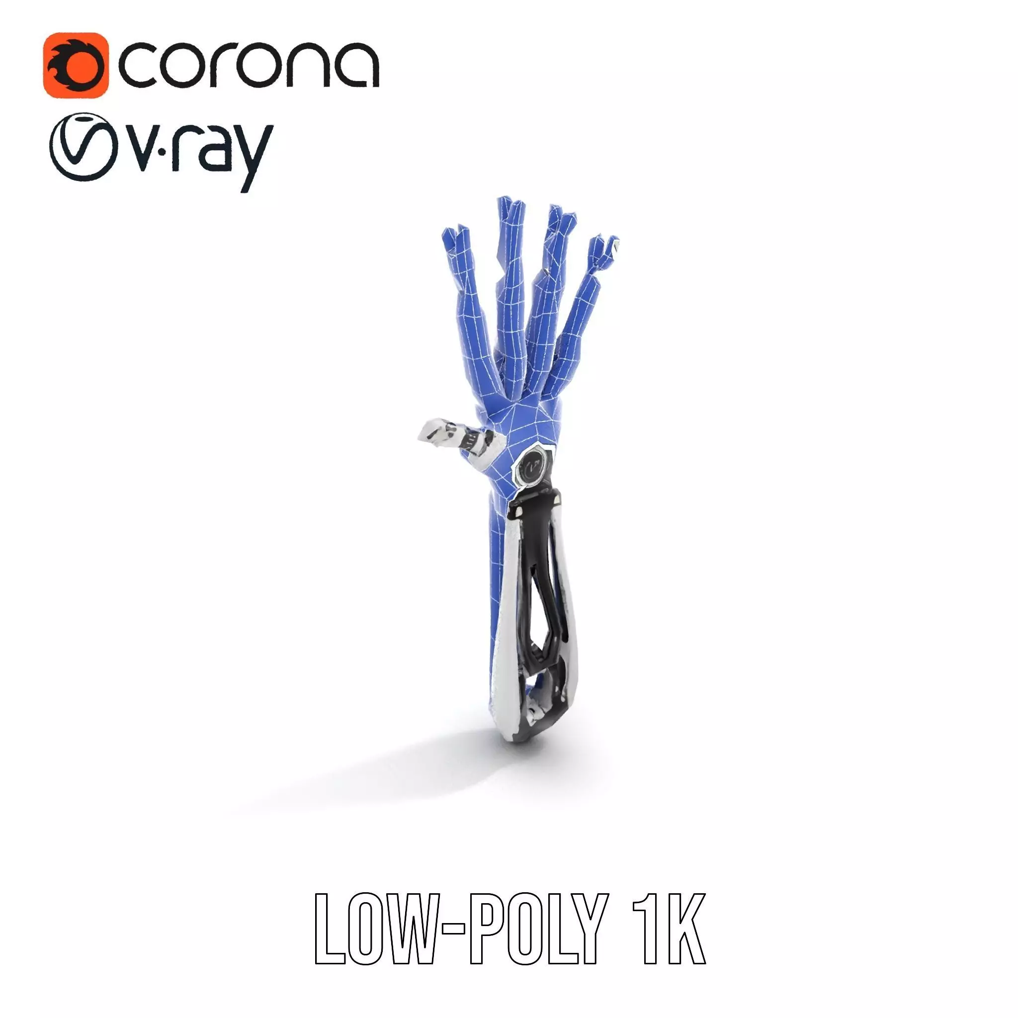 Futuristic Robotic Hand Model Pack Low-poly 3D model_29