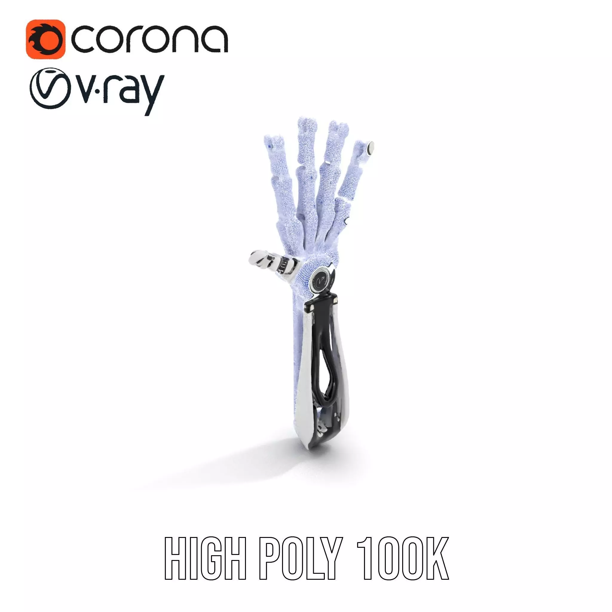 Futuristic Robotic Hand Model Pack Low-poly 3D model_33