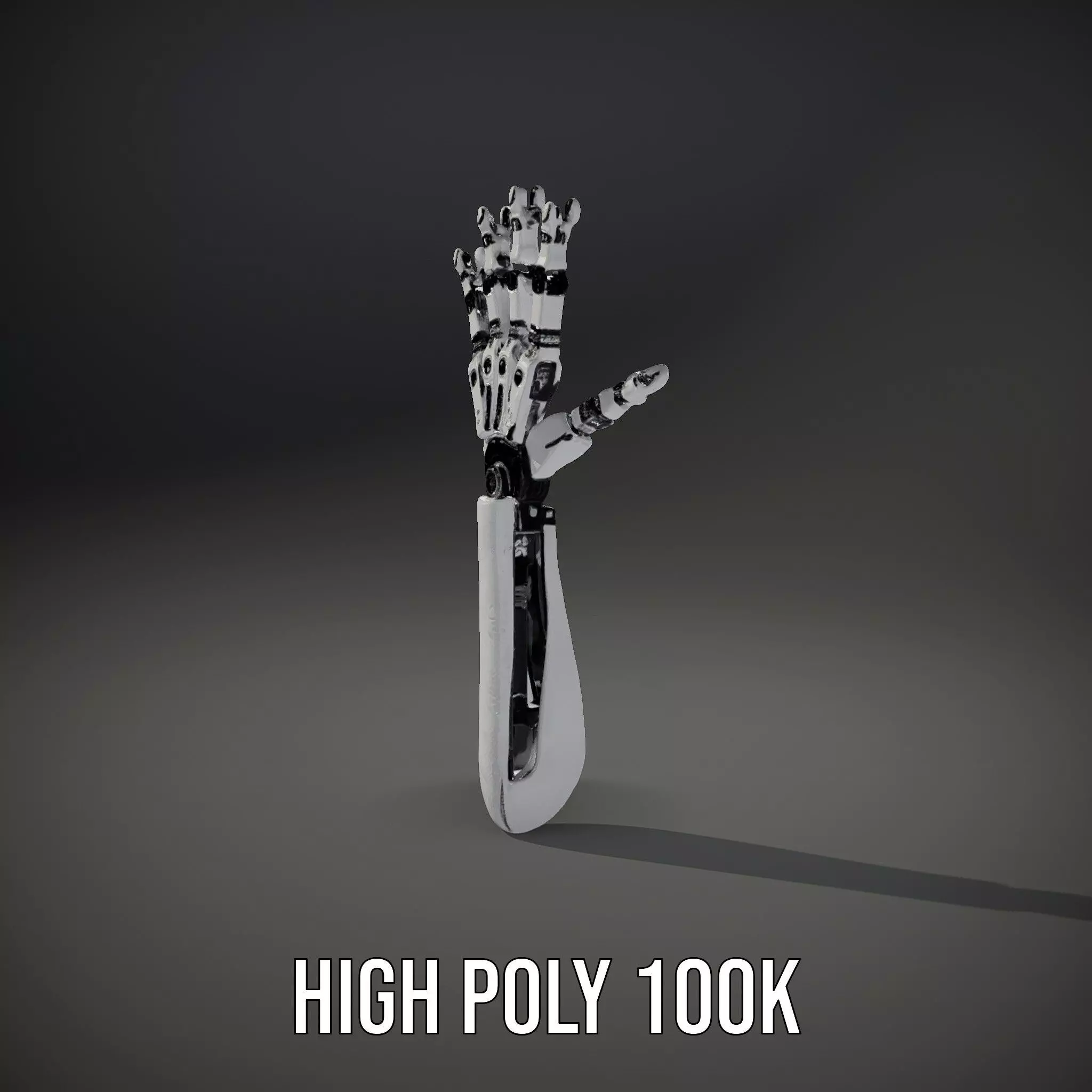 Futuristic Robotic Hand Model Pack Low-poly 3D model_11
