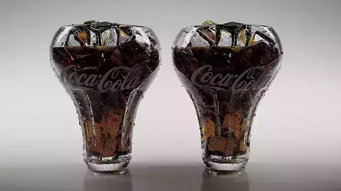 COCACOLA pair of coca cola glasses 3D model