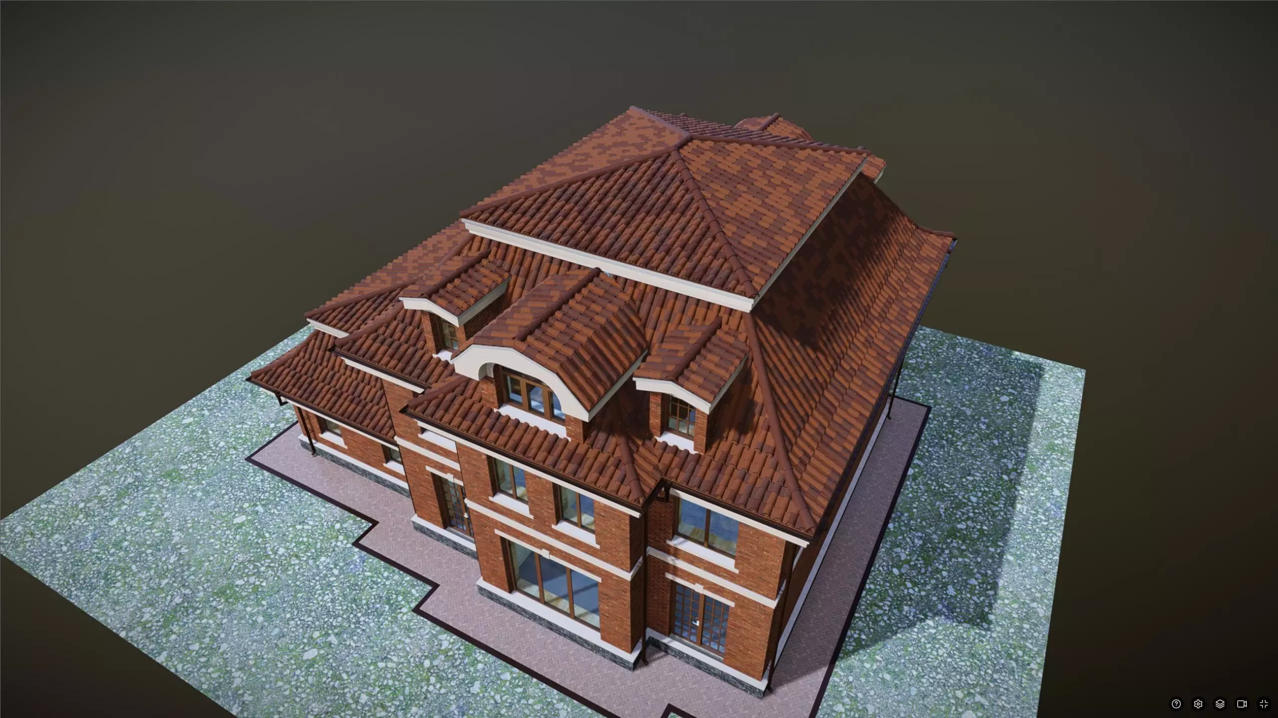 P0039  Residerntial House with Garage  England 3D model_7