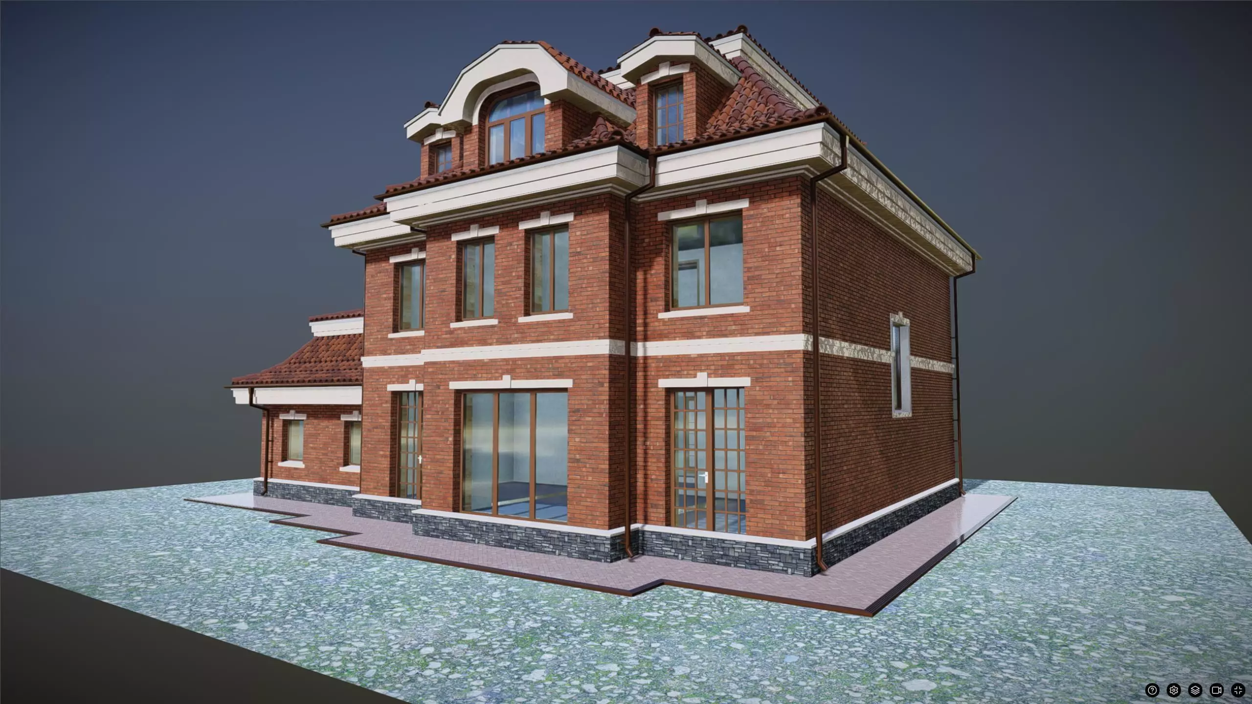 P0039  Residerntial House with Garage  England 3D model_3