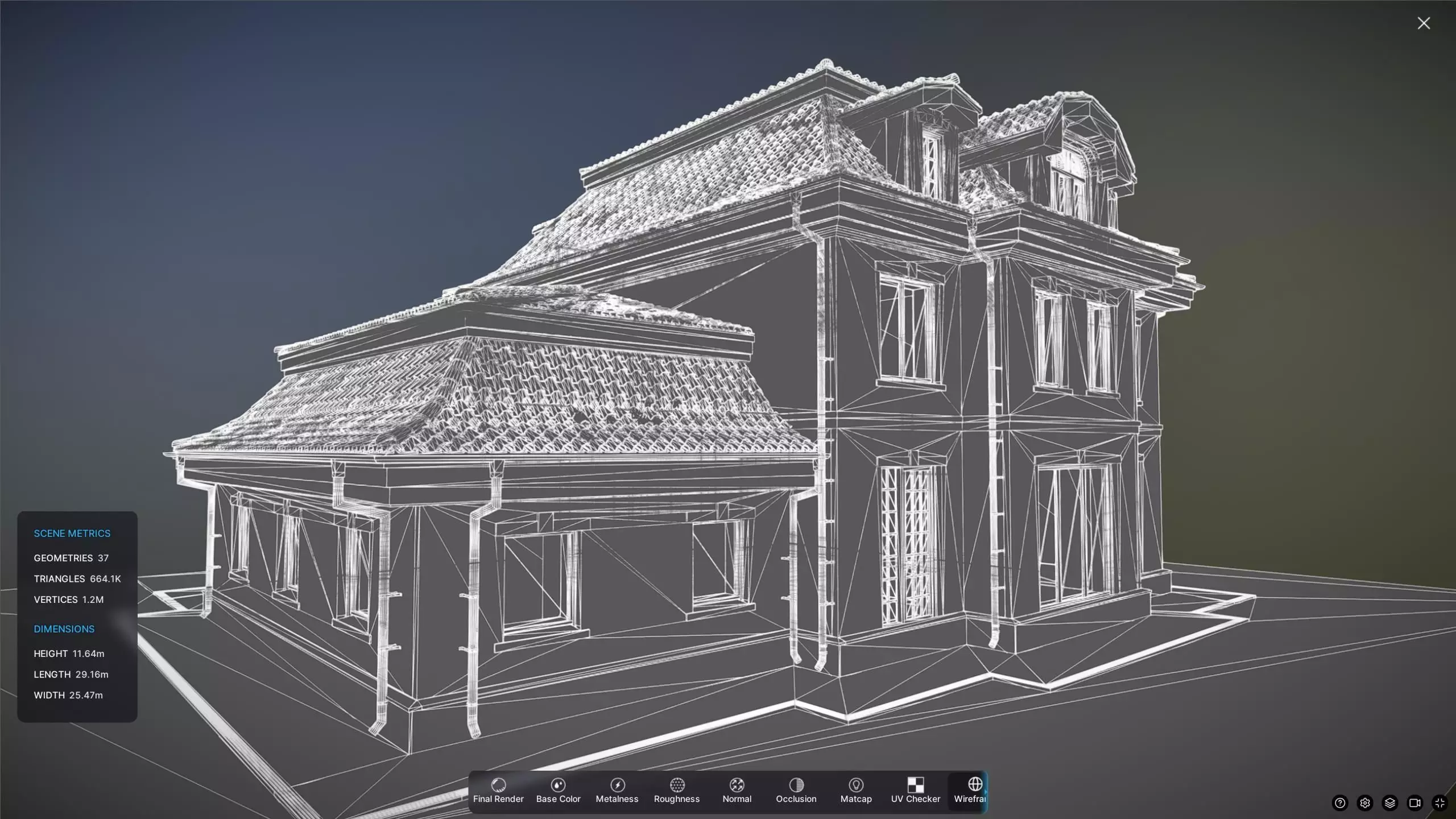 P0039  Residerntial House with Garage  England 3D model_8