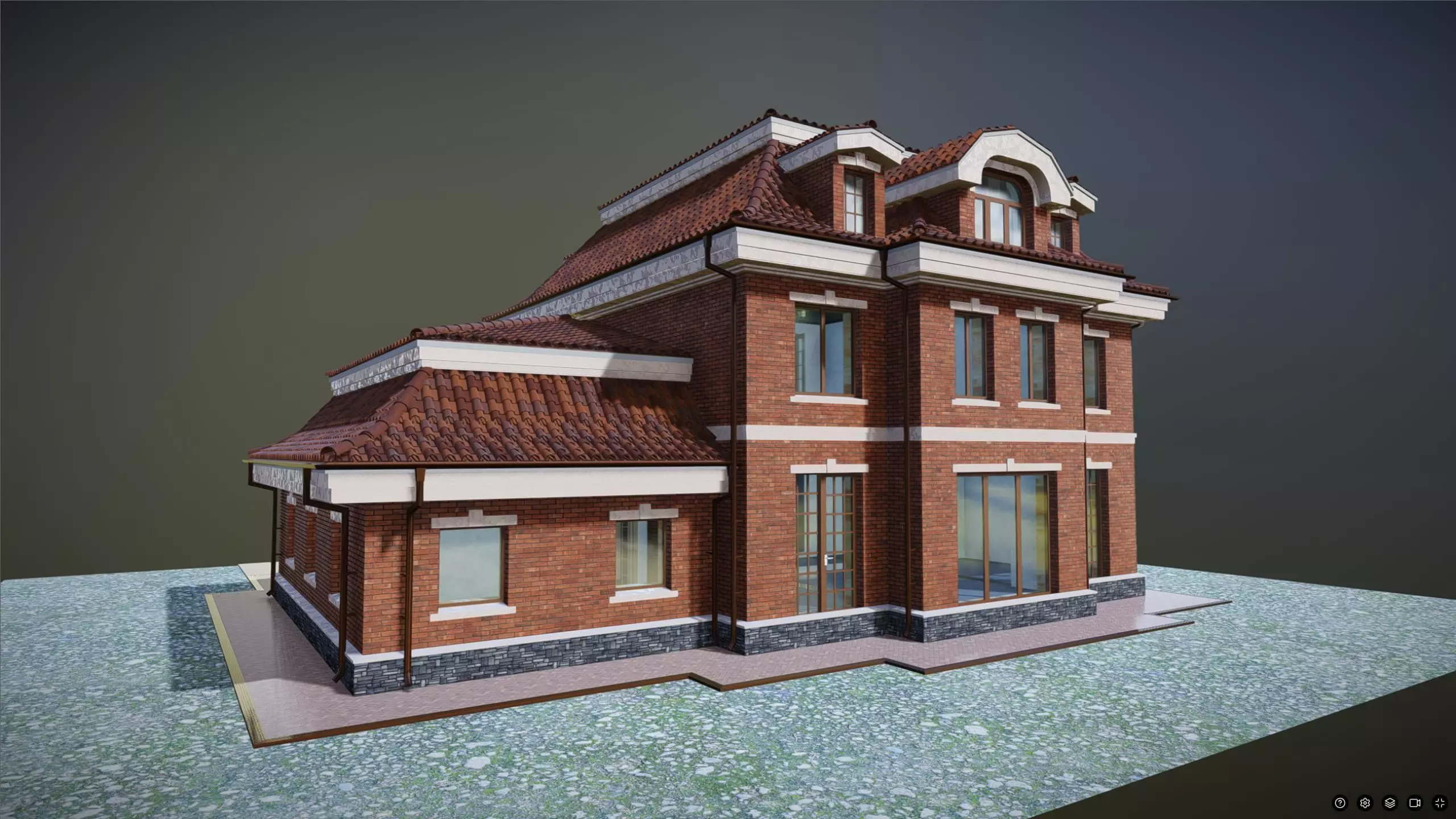 P0039  Residerntial House with Garage  England 3D model_2