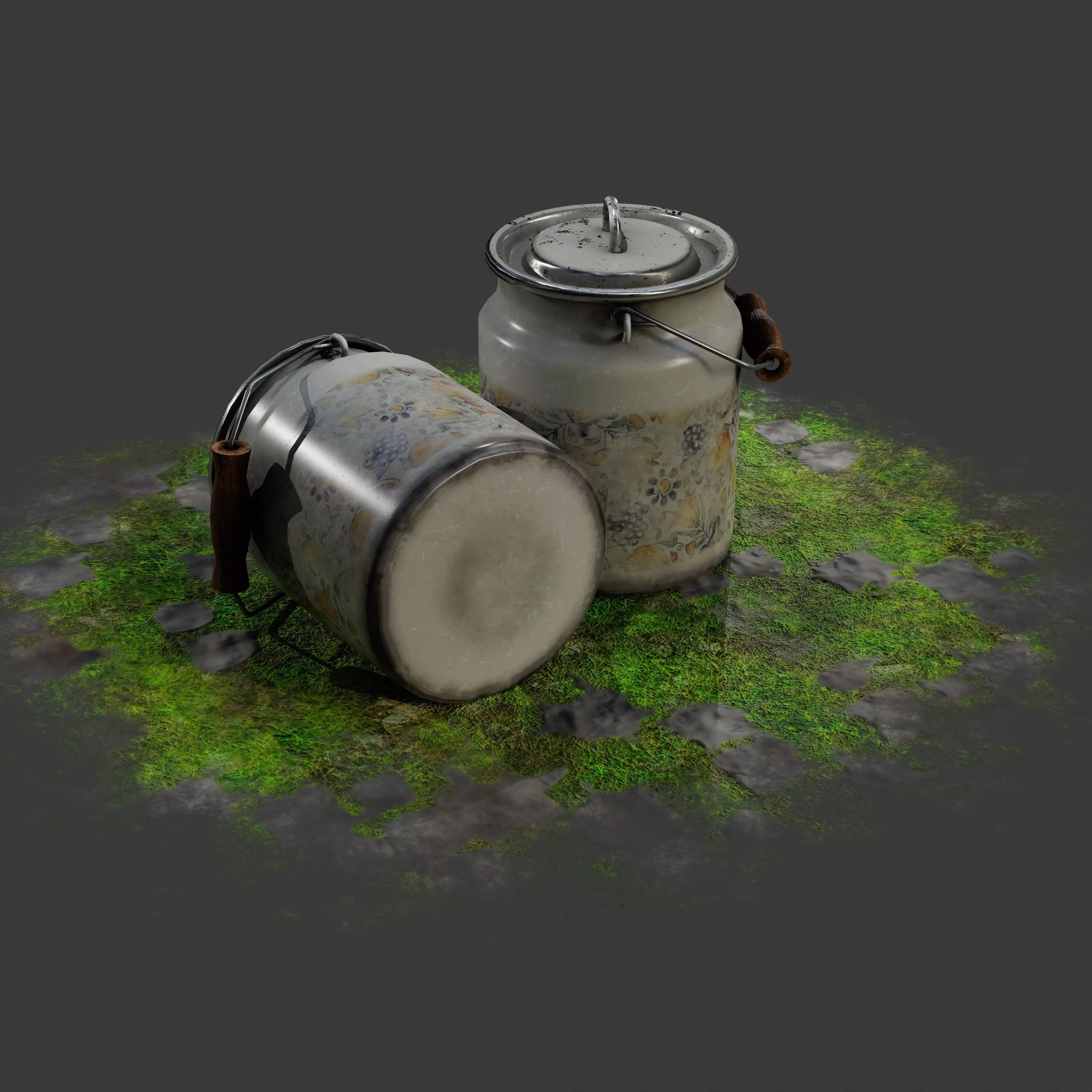 Pot Game asset Low-poly 3D model_5