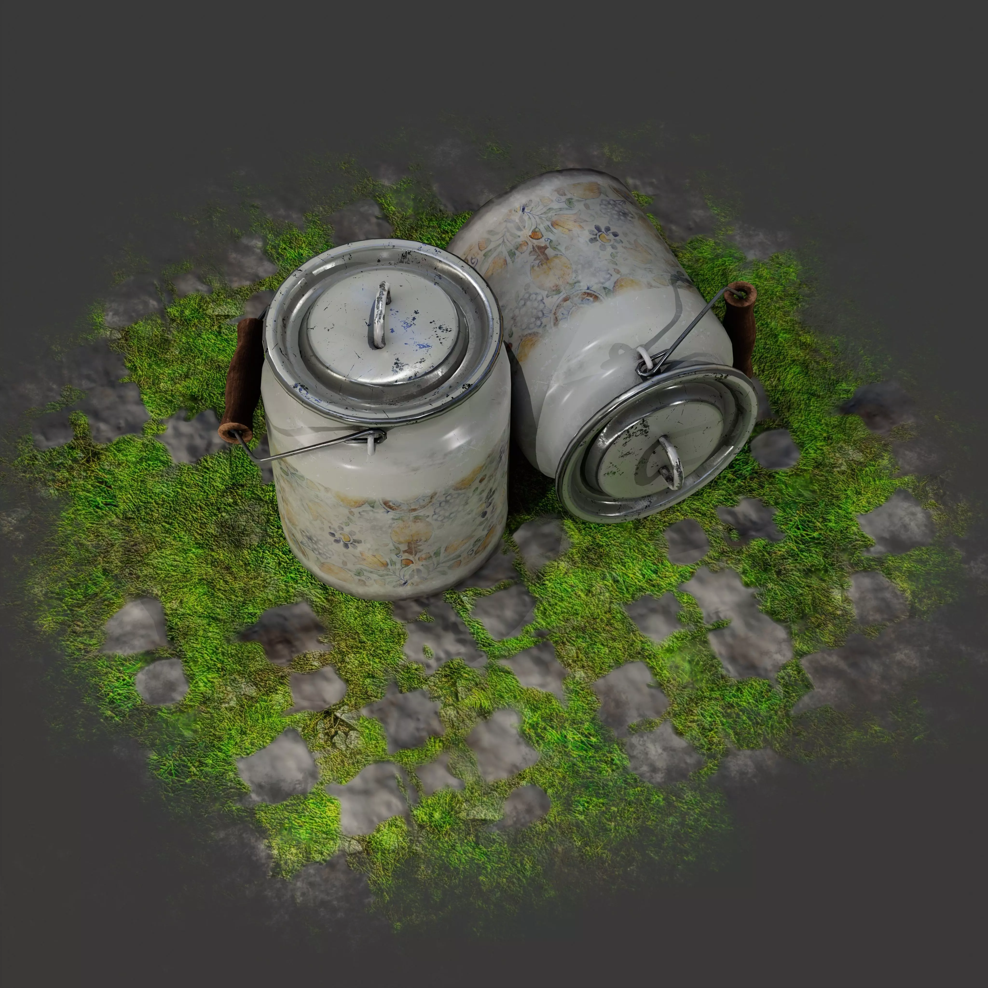 Pot Game asset Low-poly 3D model_4