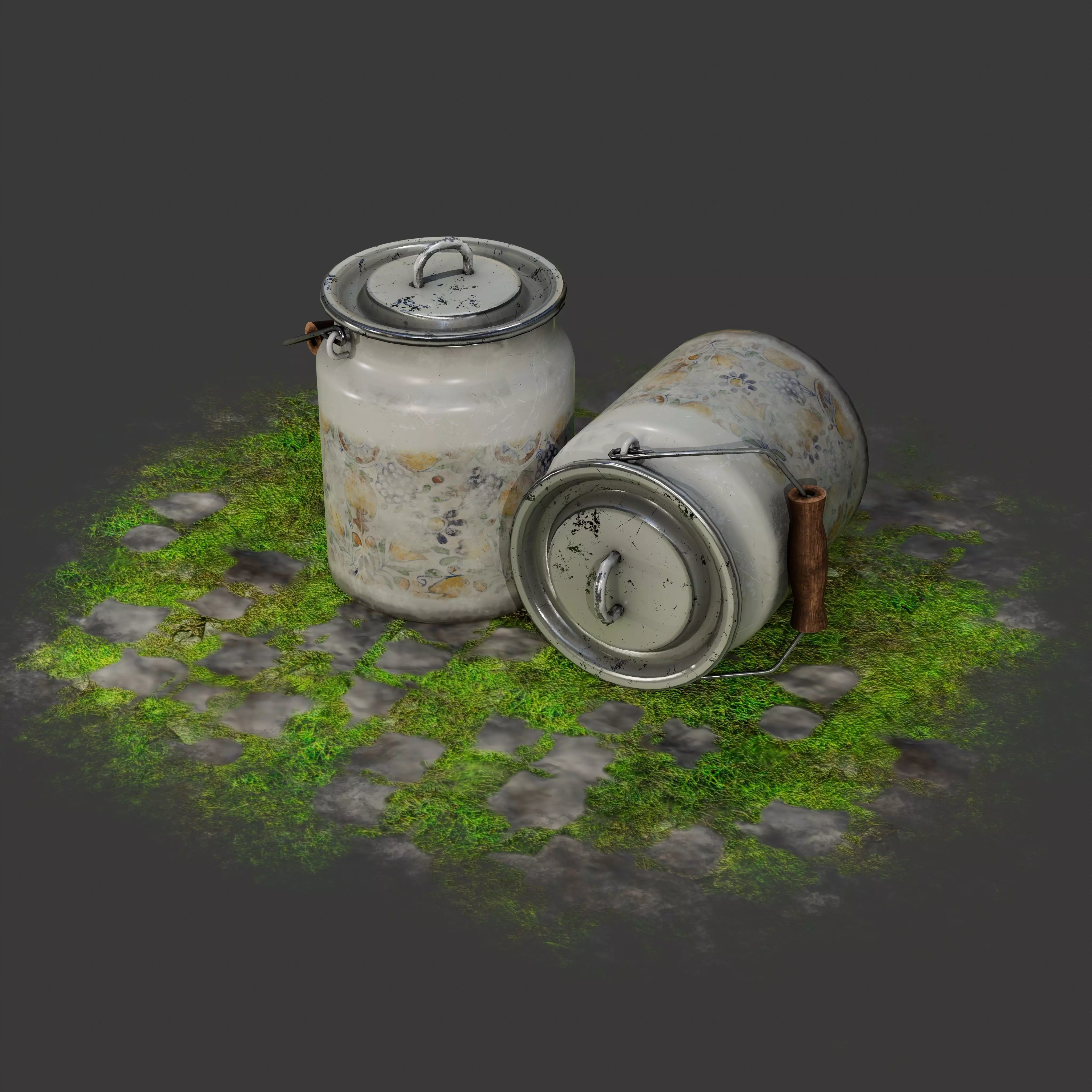 Pot Game asset Low-poly 3D model_0