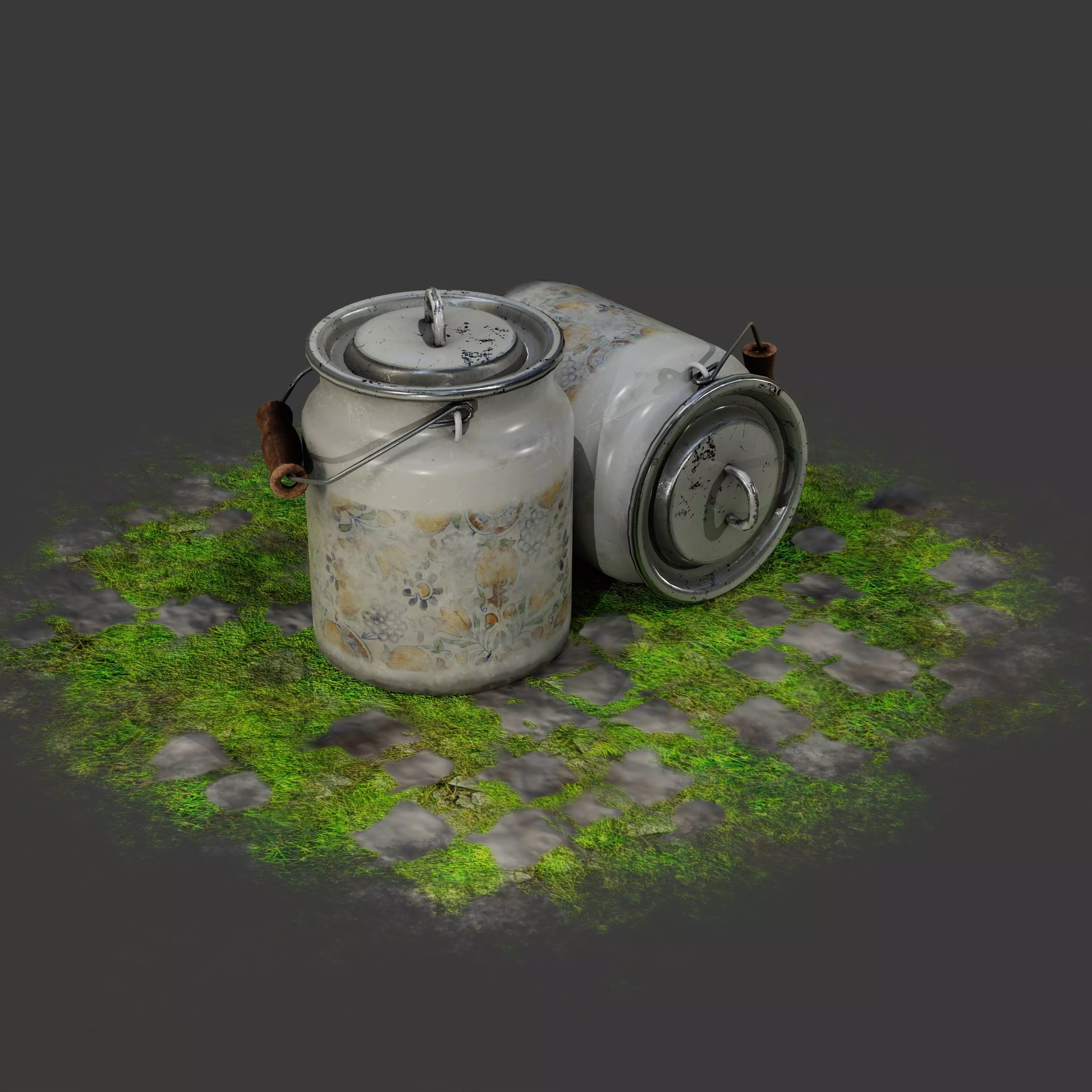 Pot Game asset Low-poly 3D model_2