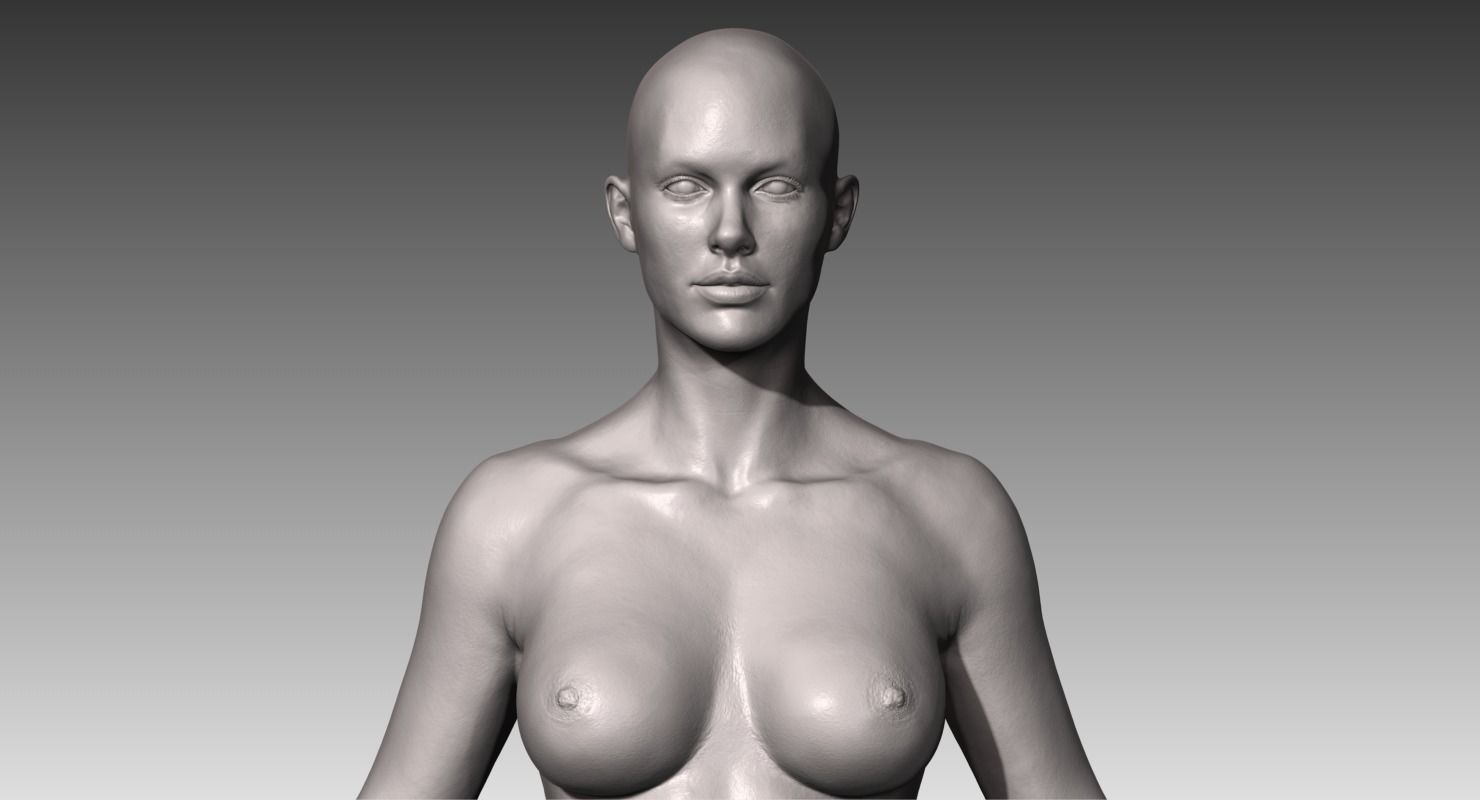 Realistic White Male and Female Bundle 3D model_15