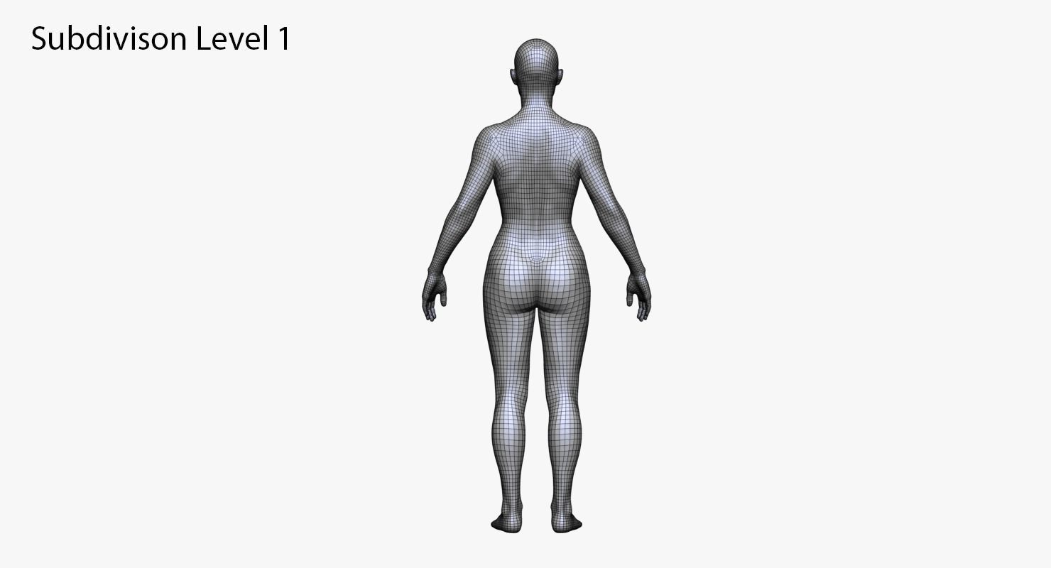 Realistic White Male and Female Bundle 3D model_37