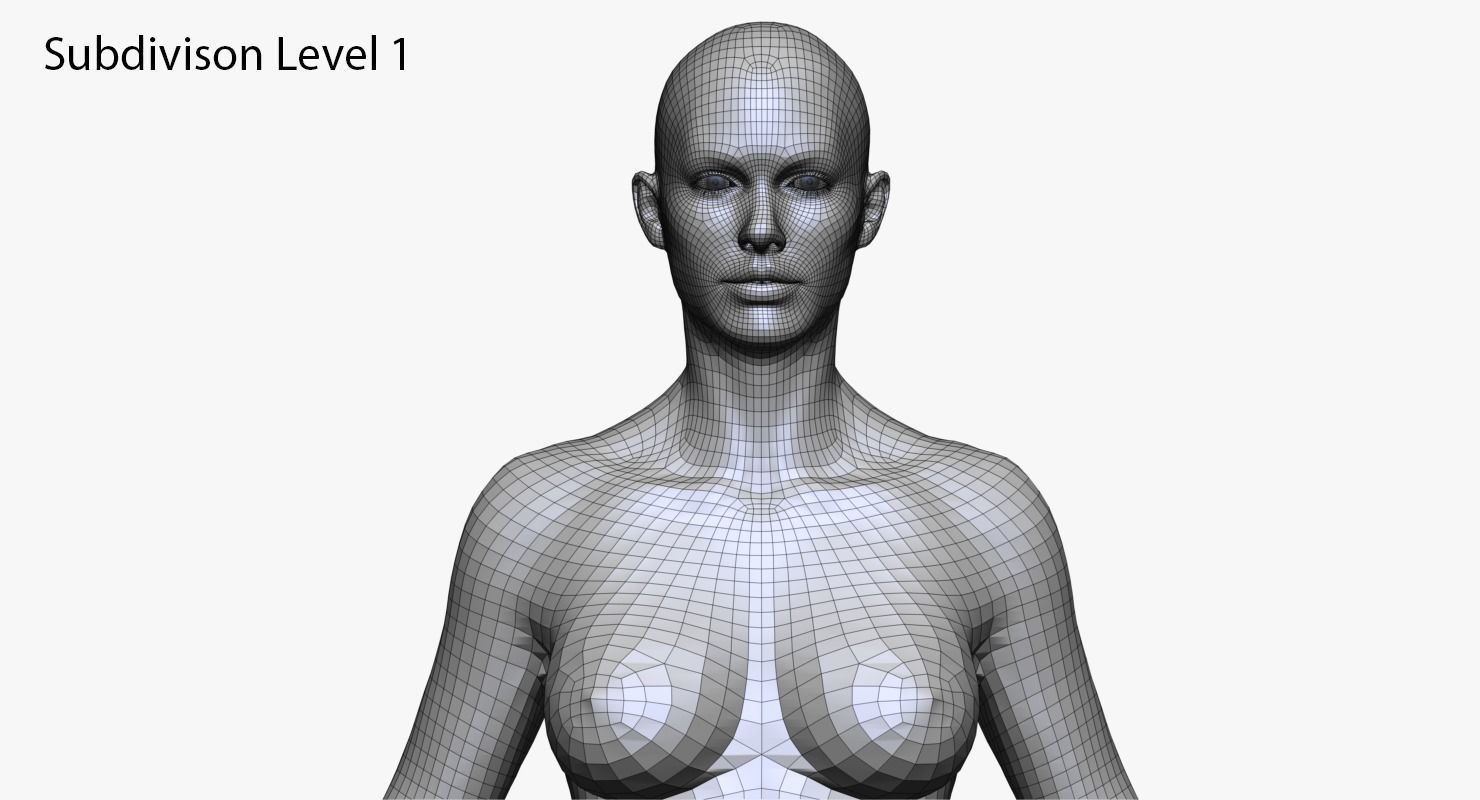 Realistic White Male and Female Bundle 3D model_29